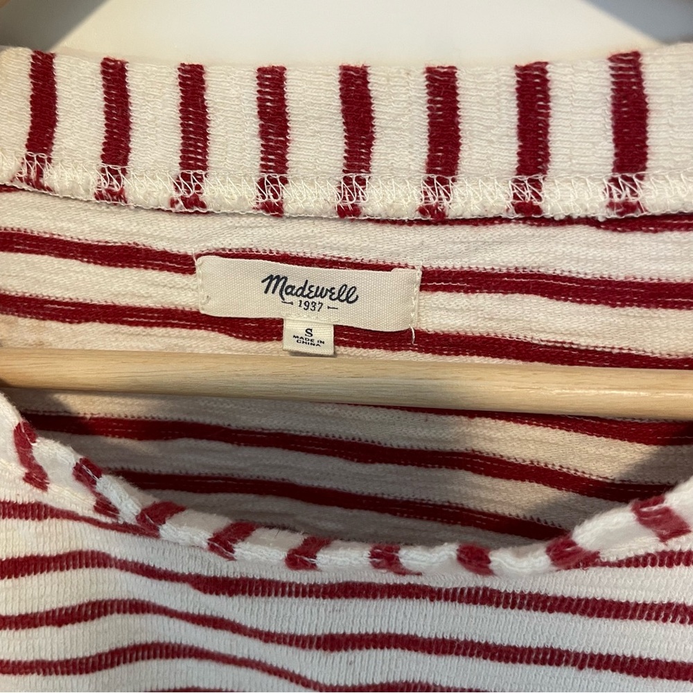 Madewell Striped Knit Sweater Red and White Candy Cane Holiday‎ - Picture 2 of 4